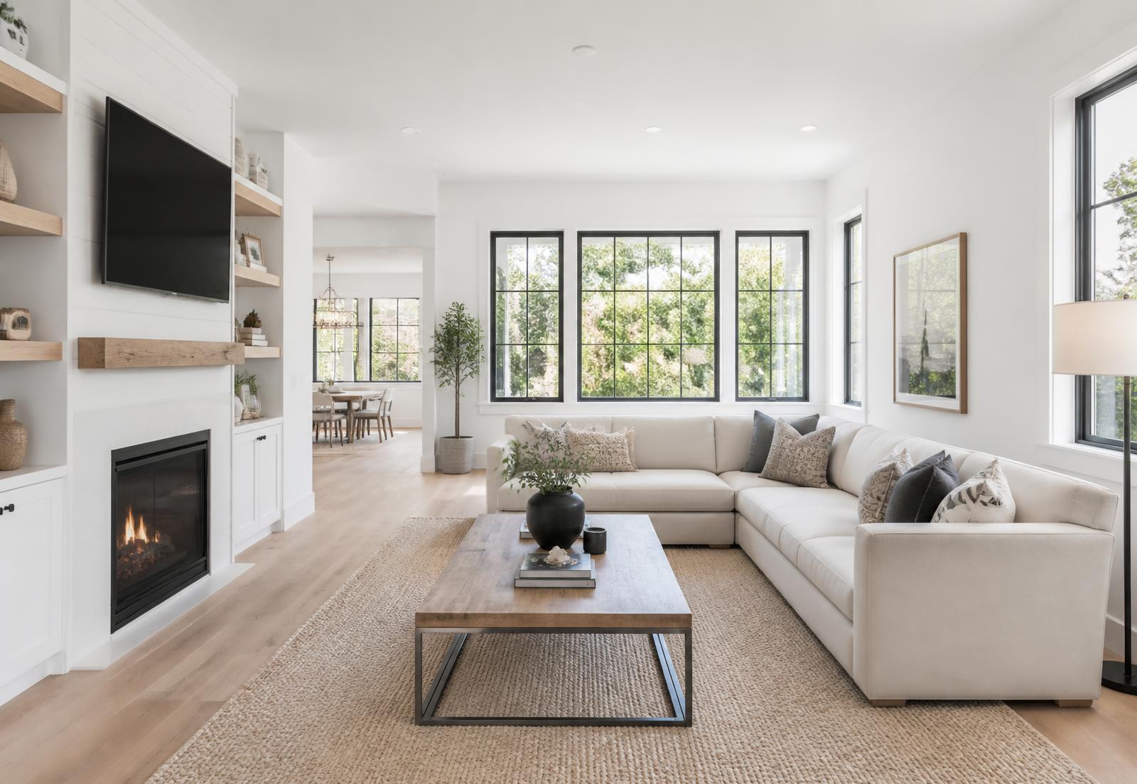 Bright, freshly cleaned living room